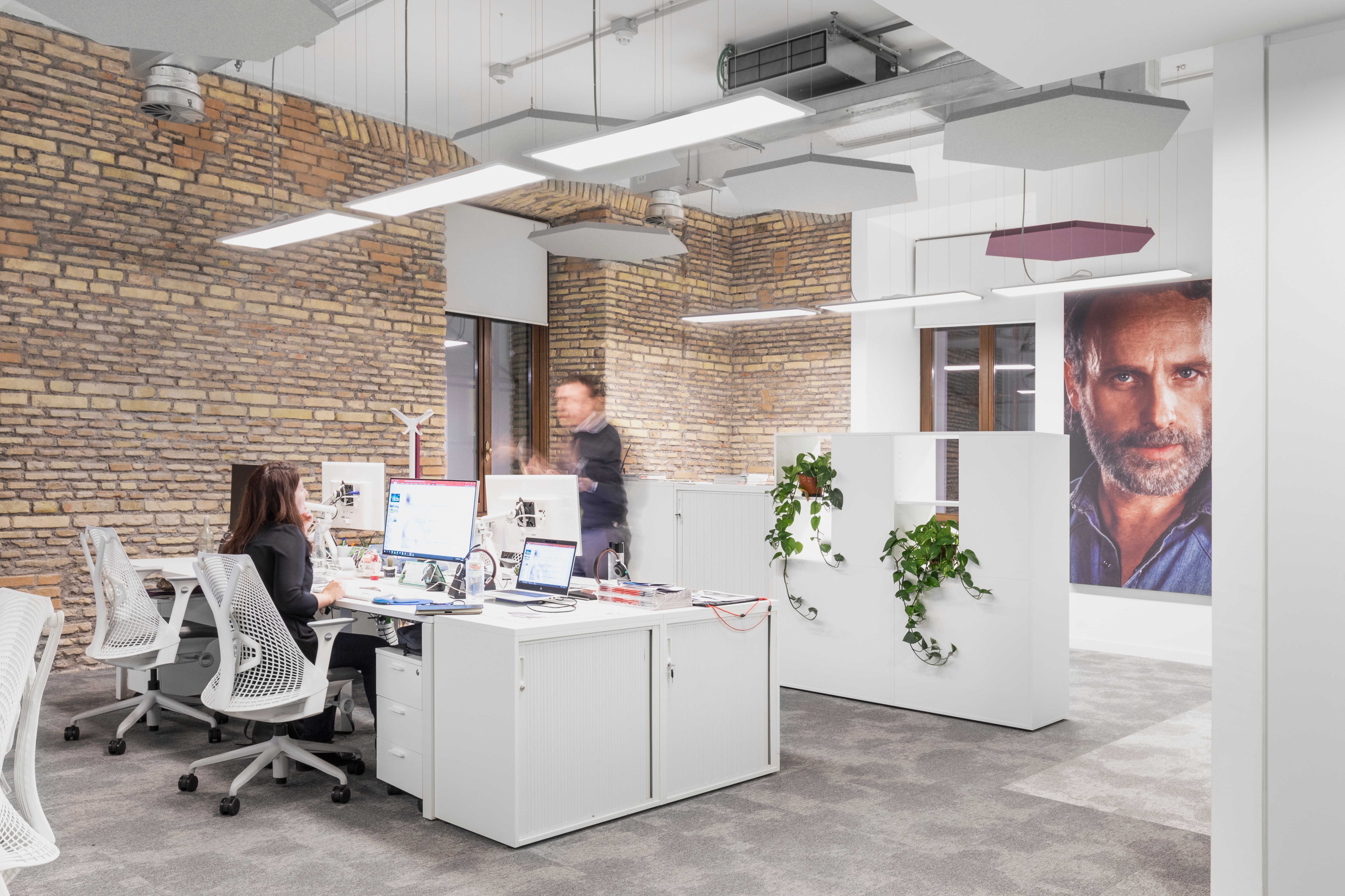 well lit office